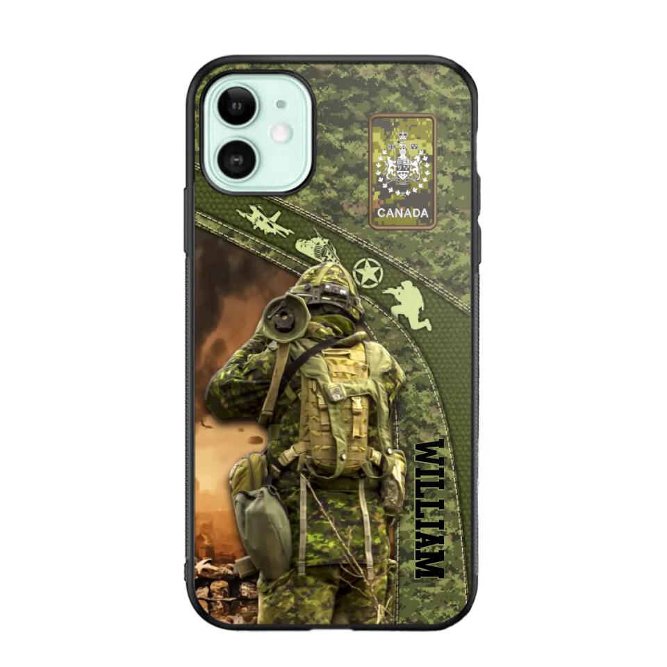 Personalized Canadian Veterans/Soldier Camo Phone Case Printed 22OCT-HQ05