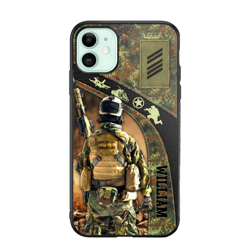 Personalized German Veterans/Soldier Camo Phone Case Printed 22OCT-HQ05