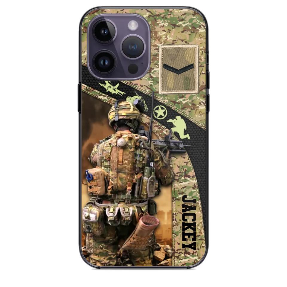 Personalized British Veterans/Soldier Camo Phone Case Printed 22OCT-HQ05