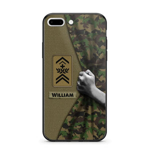 Personalized Swiss Veterans/Soldier Camo Phone Case Printed 22OCT-HY06