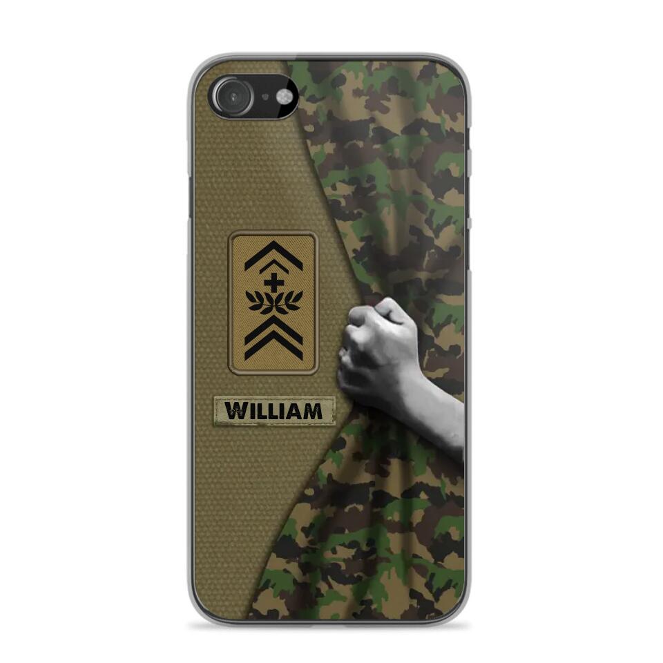 Personalized Swiss Veterans/Soldier Camo Phone Case Printed 22OCT-HY06