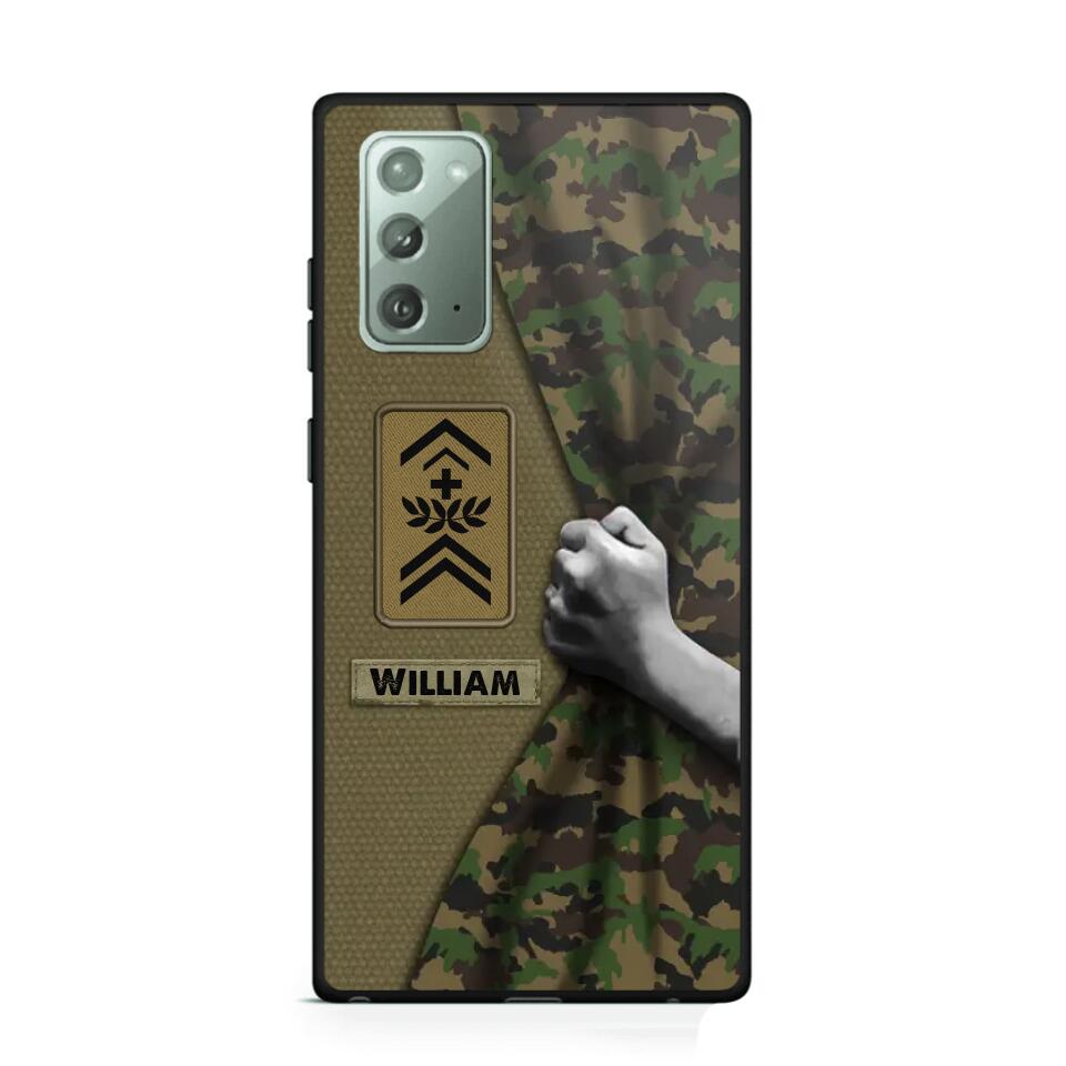 Personalized Swiss Veterans/Soldier Camo Phone Case Printed 22OCT-HY06