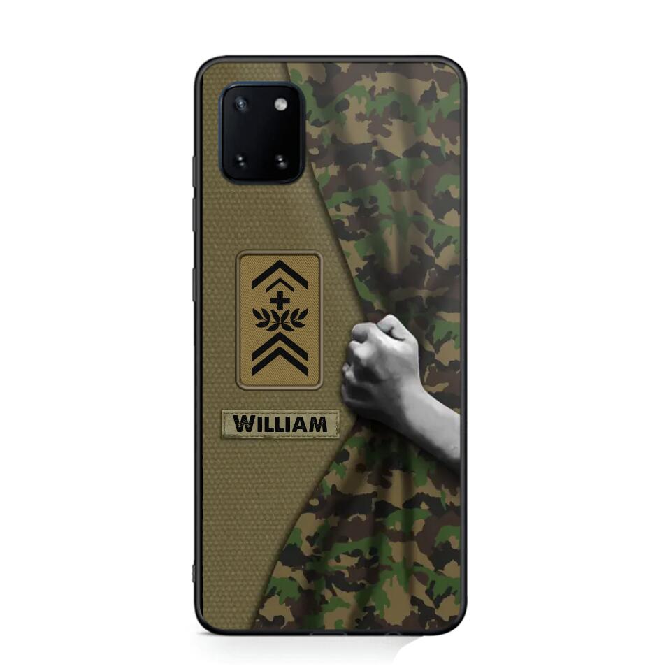 Personalized Swiss Veterans/Soldier Camo Phone Case Printed 22OCT-HY06