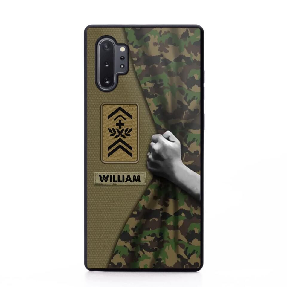 Personalized Swiss Veterans/Soldier Camo Phone Case Printed 22OCT-HY06