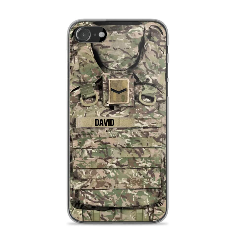 Personalized British Veterans/Soldier Camo Phone Case Printed 22OCT-DT07