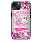 Personalized A Queen Was Born In November Sparkling Color Phone Case Printed 22OCT-HQ07