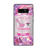 Personalized A Queen Was Born In November Sparkling Color Phone Case Printed 22OCT-HQ07