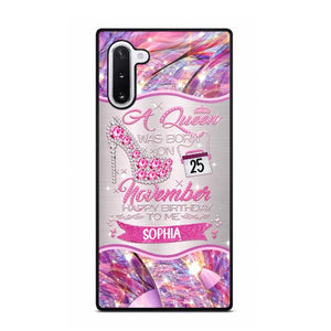 Personalized A Queen Was Born In November Sparkling Color Phone Case Printed 22OCT-HQ07