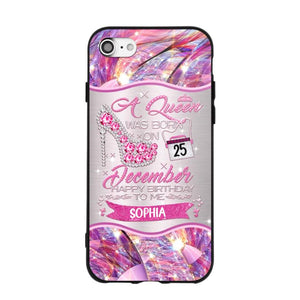 Personalized A Queen Was Born In December Sparkling Color Phone Case Printed 22OCT-HQ07