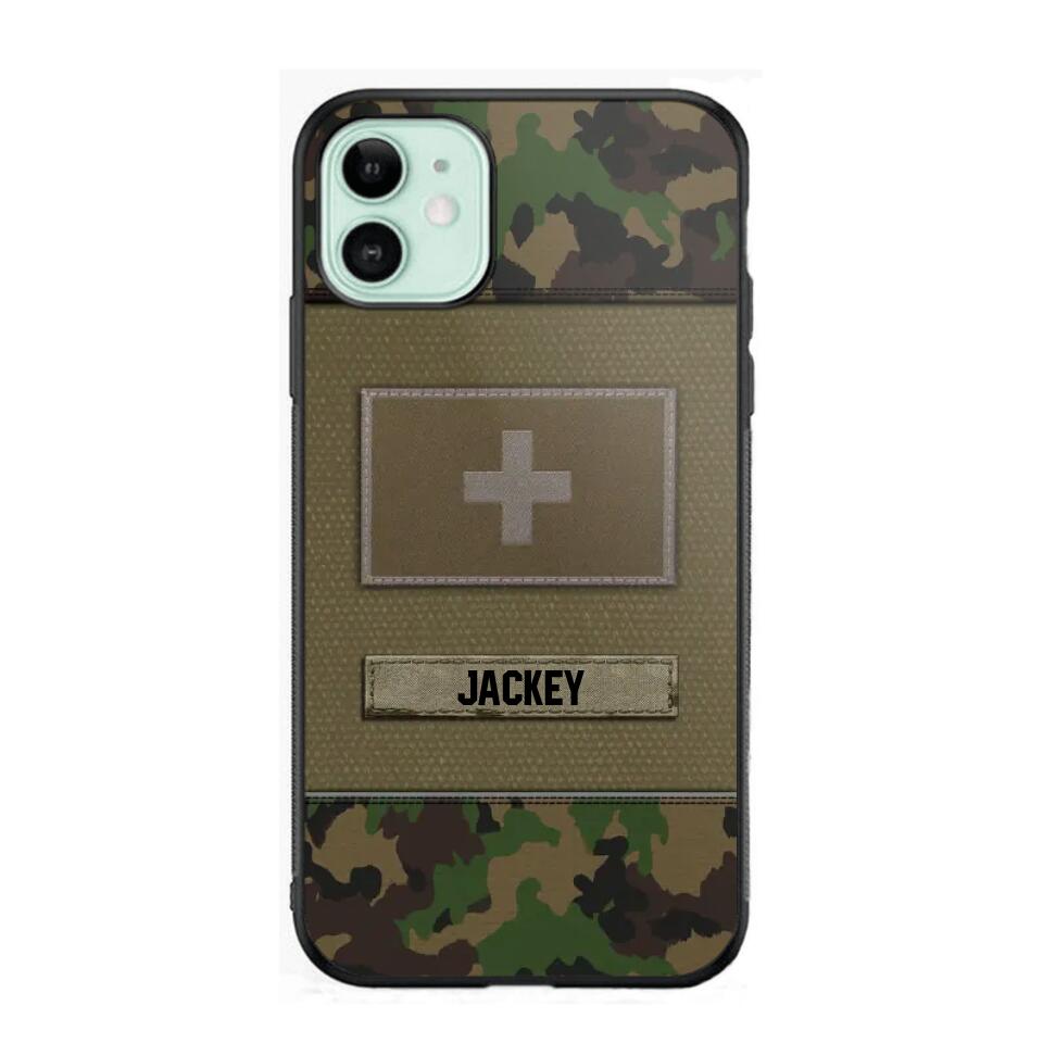 Personalized Swiss Veterans/Soldier Camo Phone Case Printed 22OCT-HY11