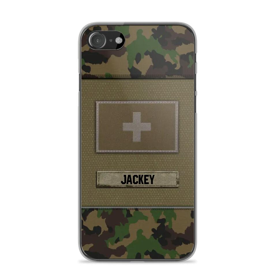 Personalized Swiss Veterans/Soldier Camo Phone Case Printed 22OCT-HY11