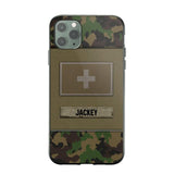 Personalized Swiss Veterans/Soldier Camo Phone Case Printed 22OCT-HY11