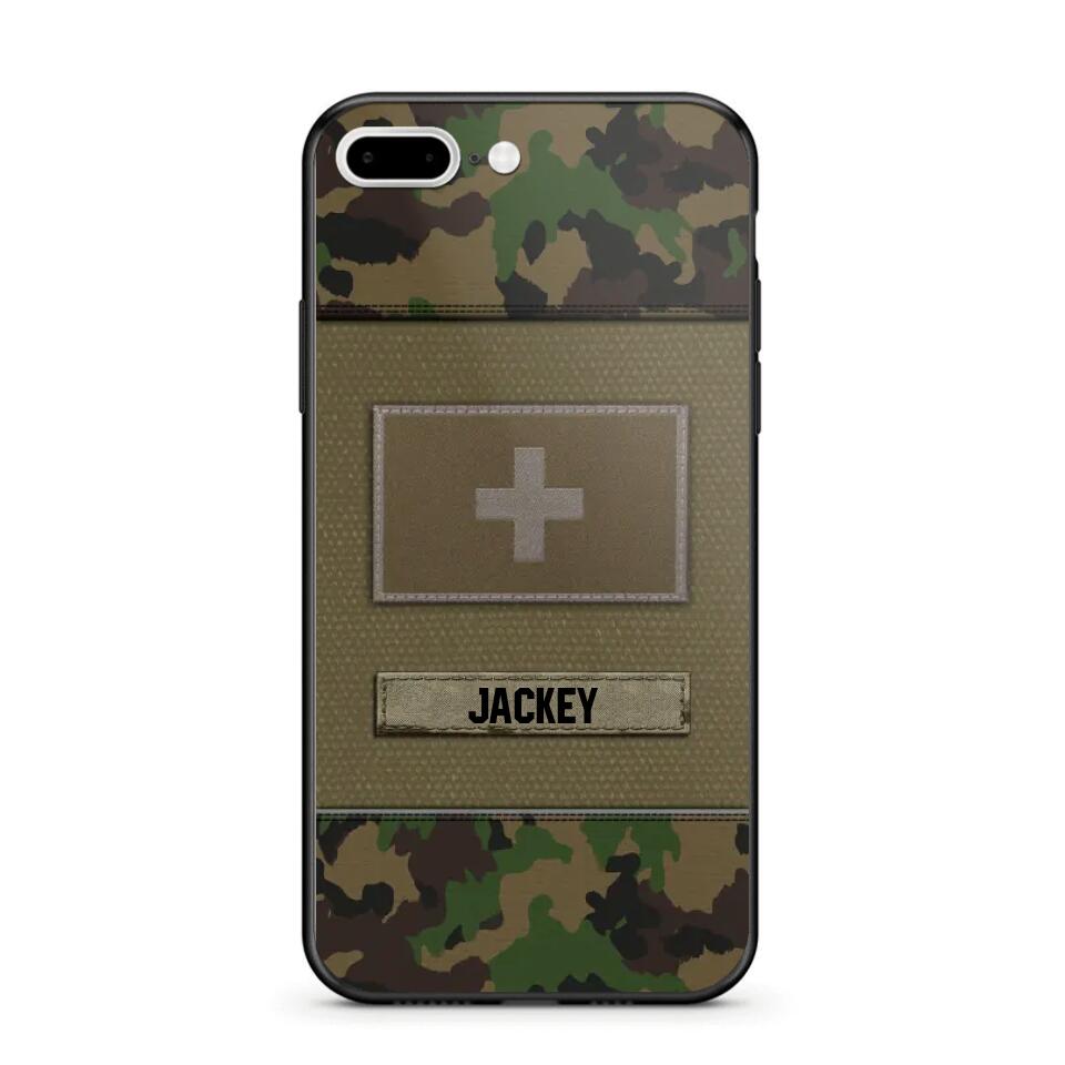 Personalized Swiss Veterans/Soldier Camo Phone Case Printed 22OCT-HY11