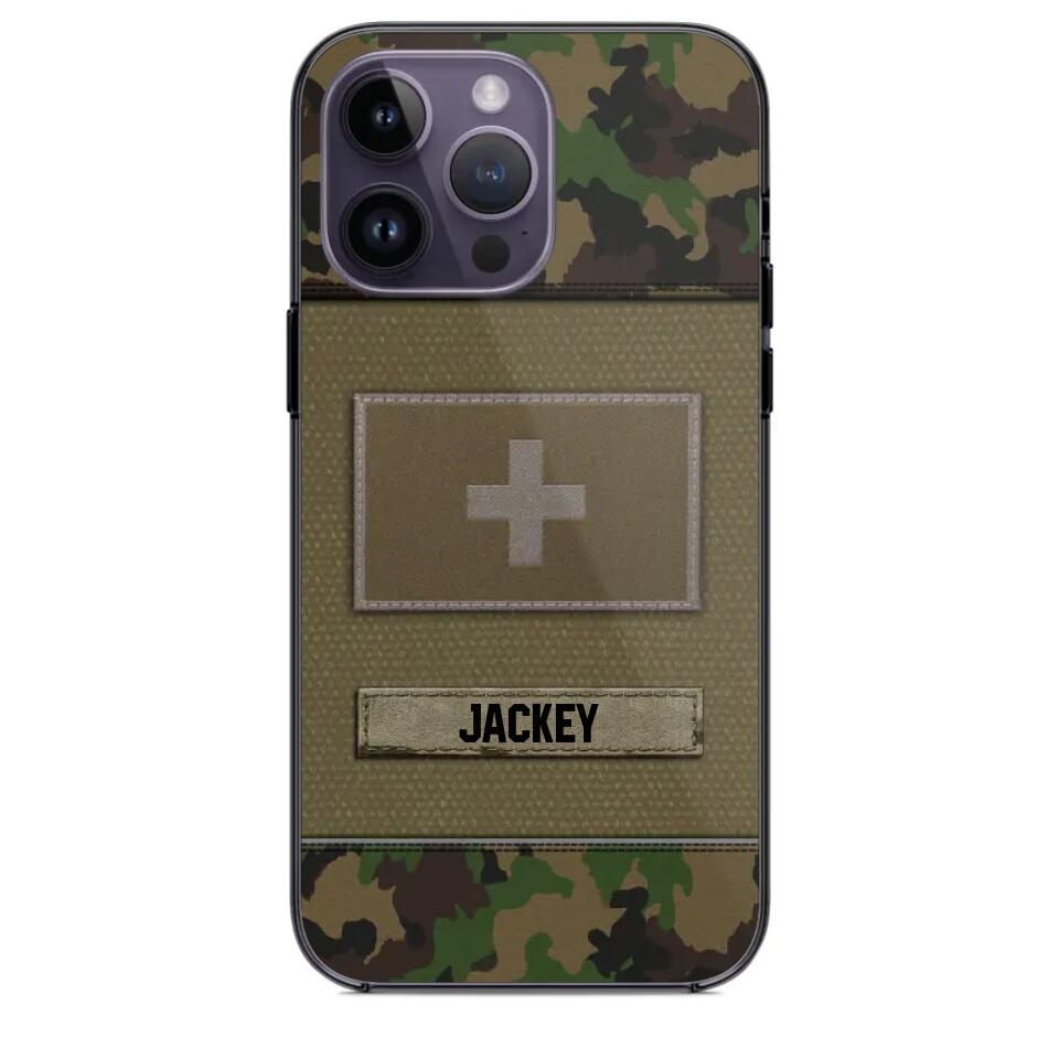 Personalized Swiss Veterans/Soldier Camo Phone Case Printed 22OCT-HY11