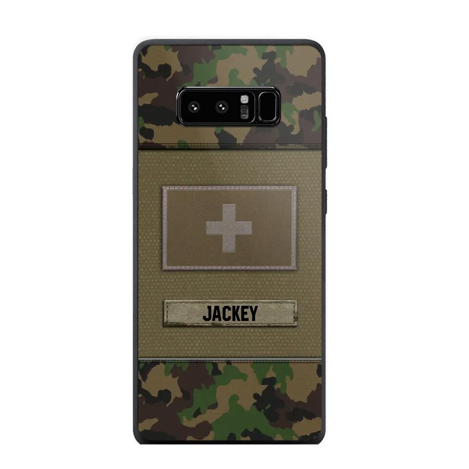 Personalized Swiss Veterans/Soldier Camo Phone Case Printed 22OCT-HY11