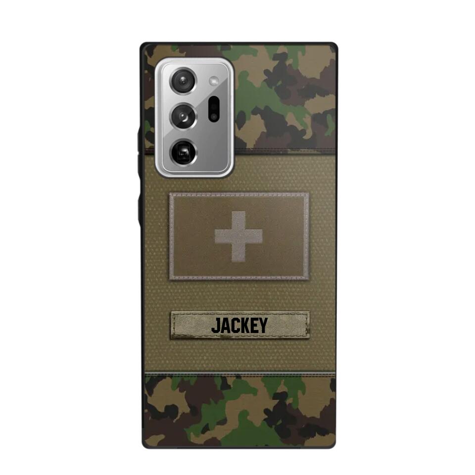 Personalized Swiss Veterans/Soldier Camo Phone Case Printed 22OCT-HY11