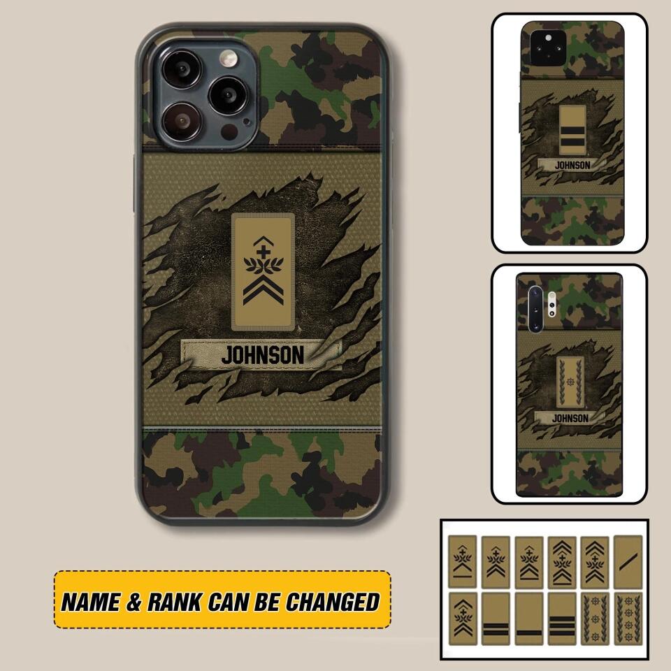 Personalized Swiss Veterans/Soldier Phone Case Printed 22OCT-HY11