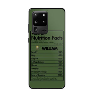 Personalized Canadian Veteran Nutrition Facts Phonecase 3D Printed QTDT1210