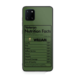 Personalized Canadian Veteran Nutrition Facts Phonecase 3D Printed QTDT1210