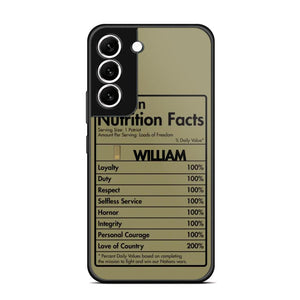 Personalized Italian Veteran Nutrition Facts Phonecase 3D Printed QTDT1210