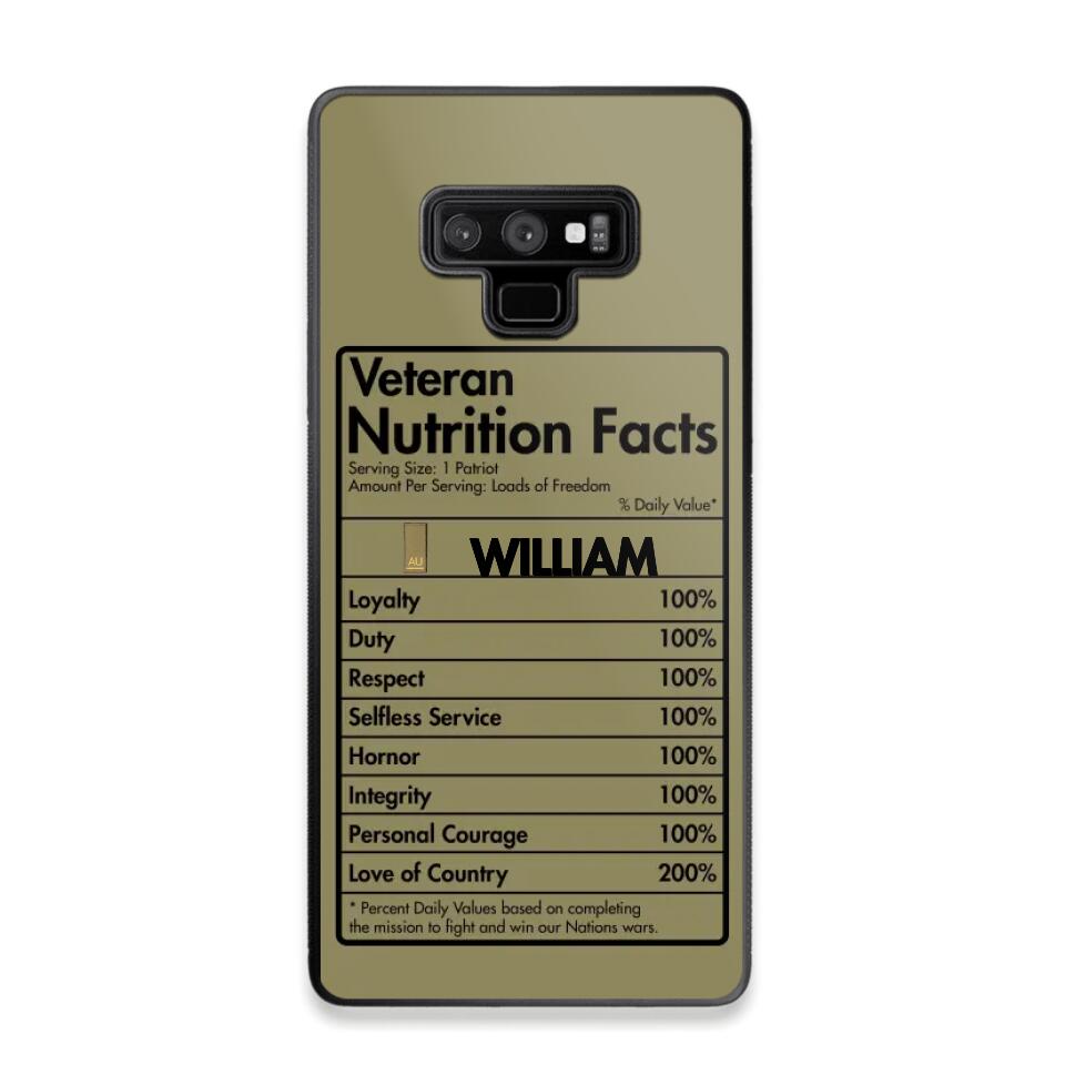 Personalized Italian Veteran Nutrition Facts Phonecase 3D Printed QTDT1210