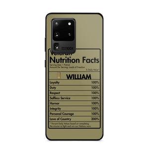 Personalized Italian Veteran Nutrition Facts Phonecase 3D Printed QTDT1210