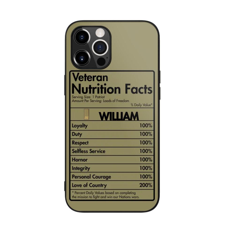 Personalized Italian Veteran Nutrition Facts Phonecase 3D Printed QTDT1210