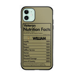 Personalized Italian Veteran Nutrition Facts Phonecase 3D Printed QTDT1210