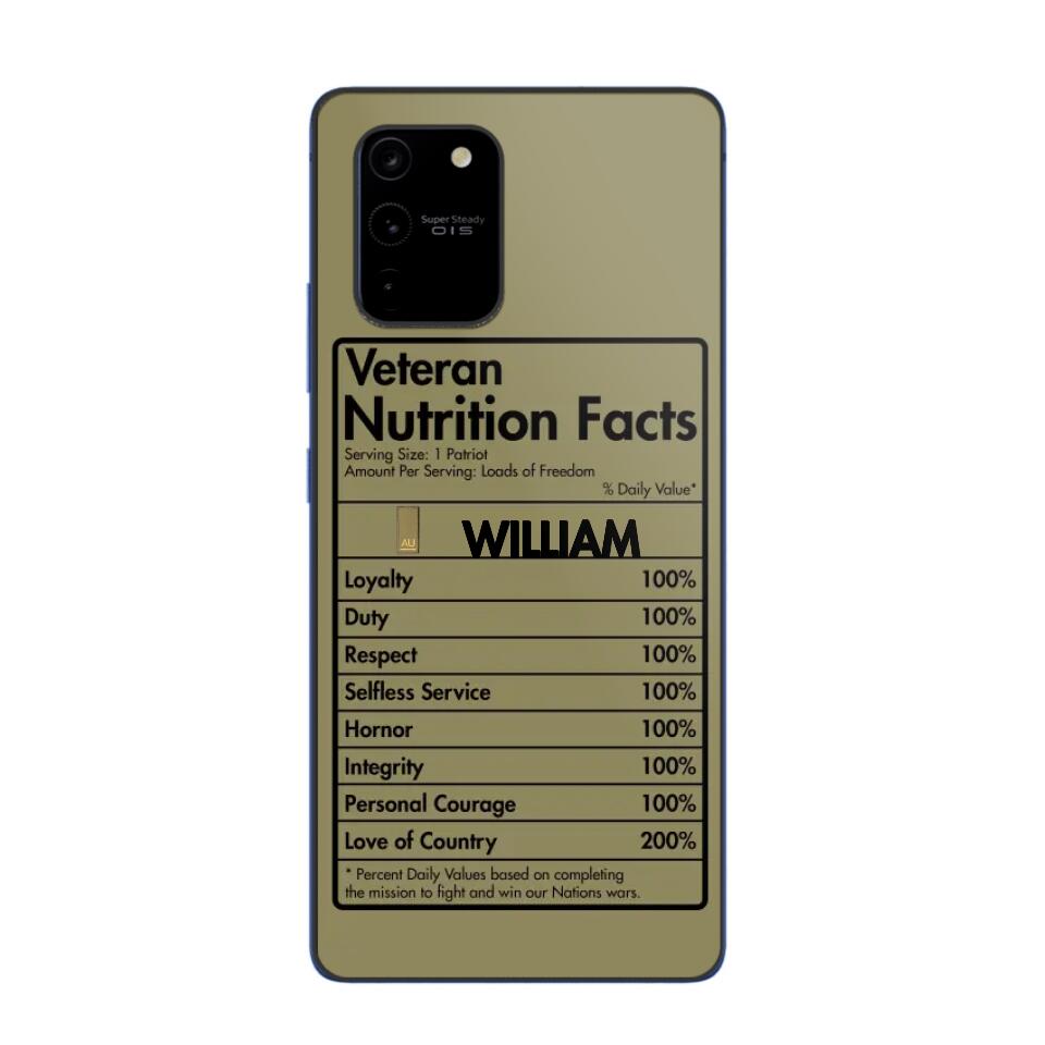 Personalized Italian Veteran Nutrition Facts Phonecase 3D Printed QTDT1210