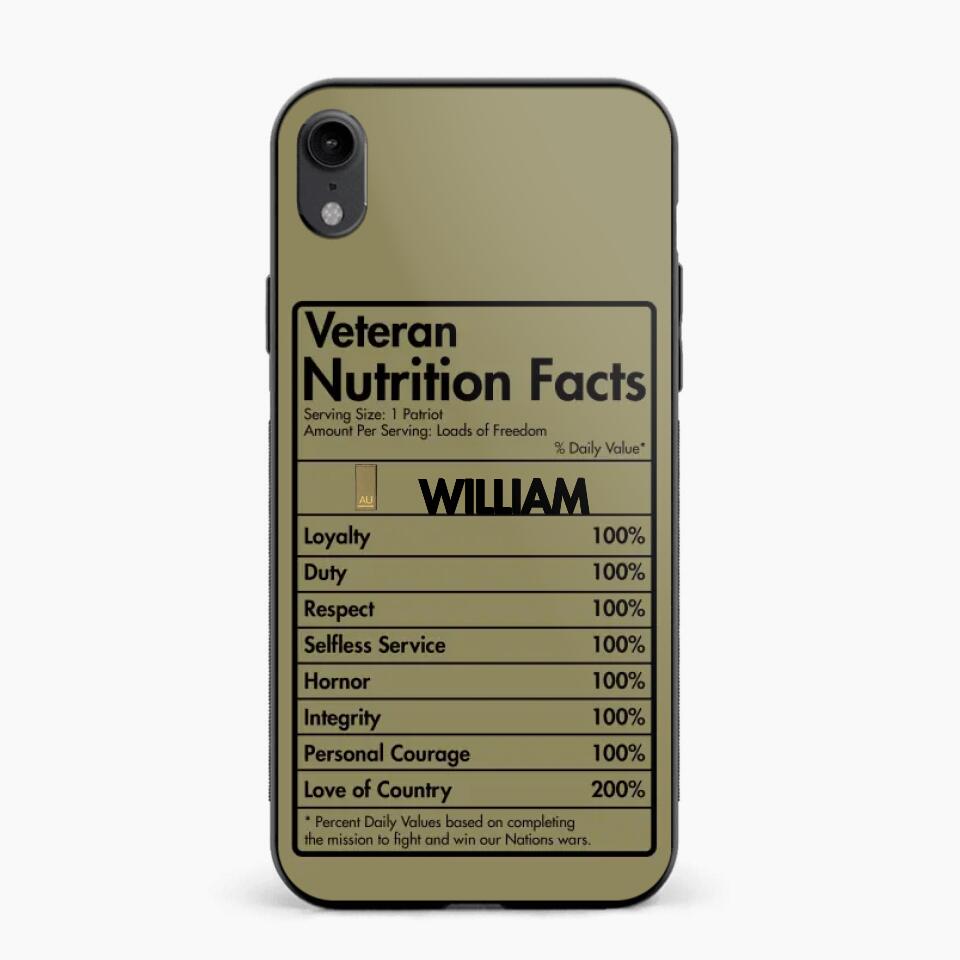 Personalized Italian Veteran Nutrition Facts Phonecase 3D Printed QTDT1210