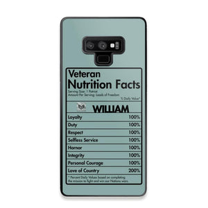 Personalized US Veteran Nutrition Facts Phonecase 3D Printed QTDT1210