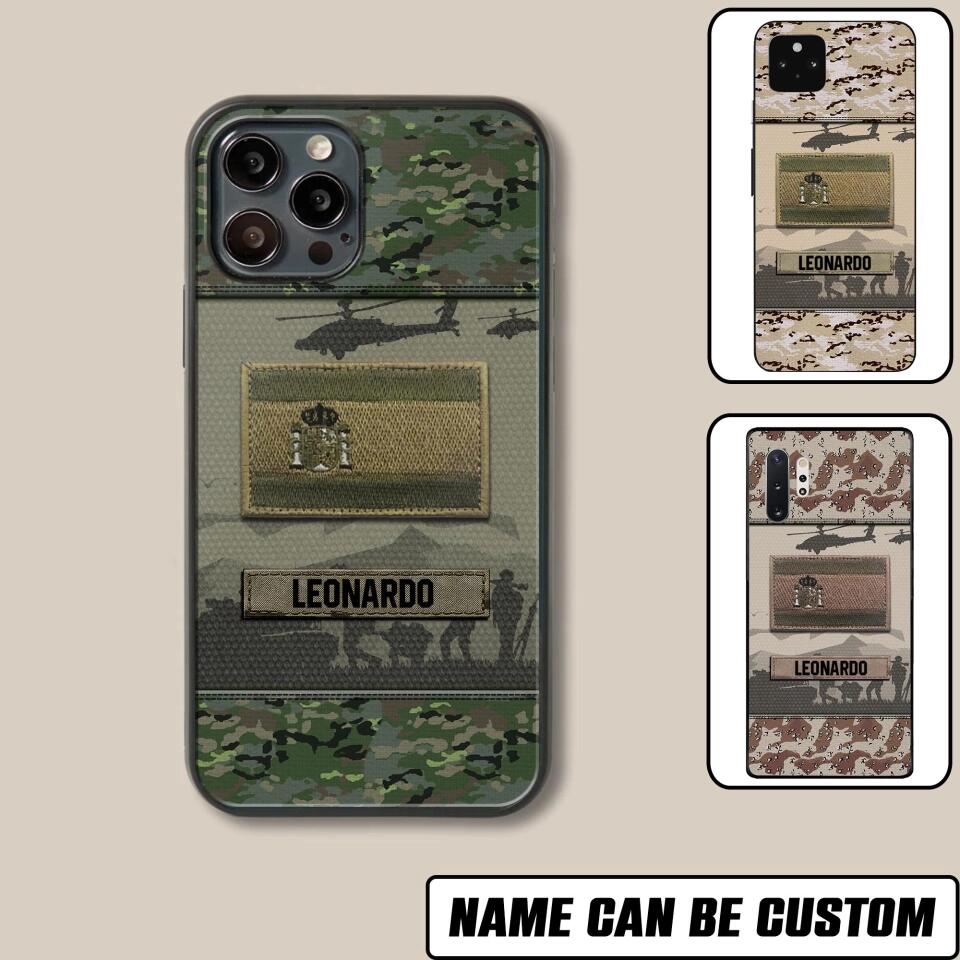 Personalized Spanish Veterans/Soldier Camo Phone Case Printed 22OCT-HQ14