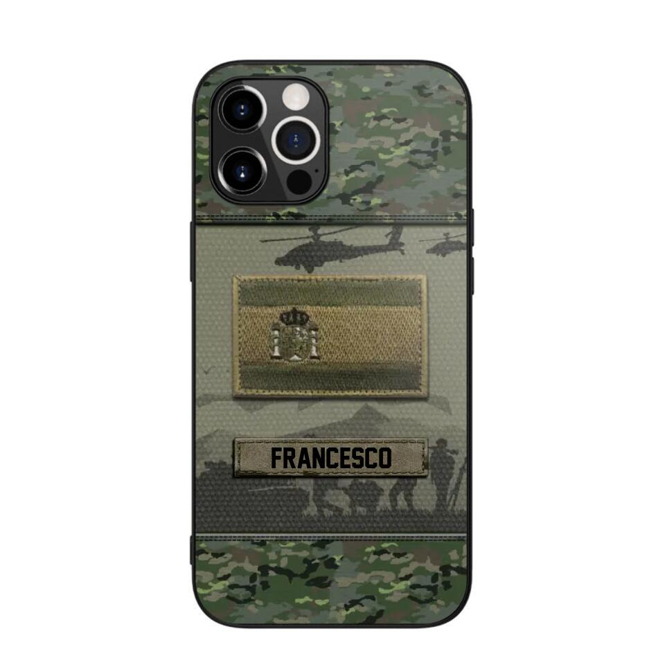 Personalized Spanish Veterans/Soldier Camo Phone Case Printed 22OCT-HQ14