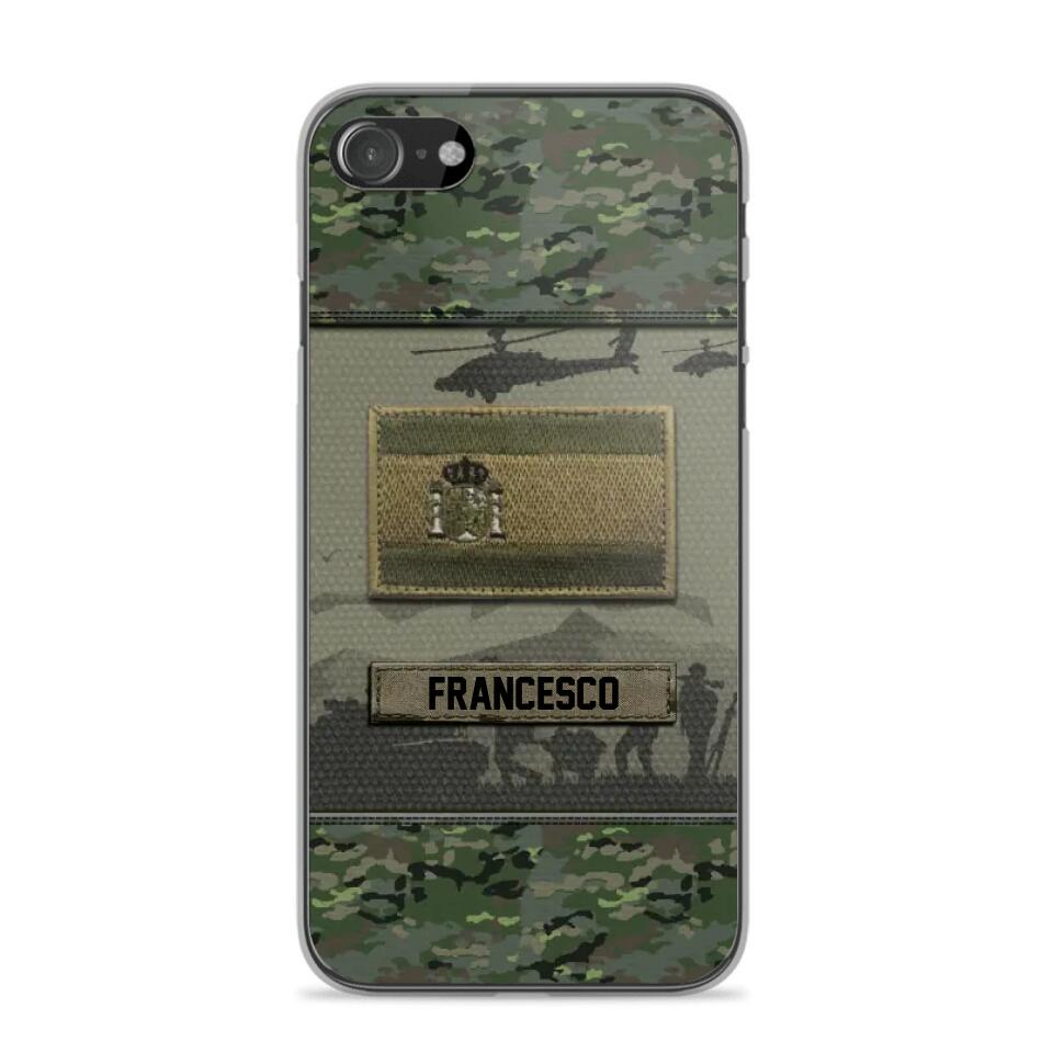 Personalized Spanish Veterans/Soldier Camo Phone Case Printed 22OCT-HQ14