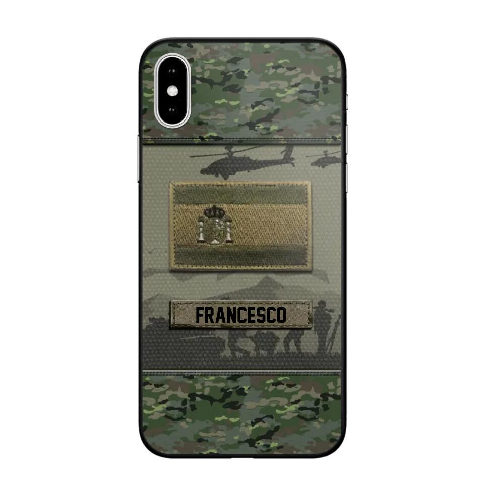 Personalized Spanish Veterans/Soldier Camo Phone Case Printed 22OCT-HQ14