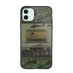 Personalized Spanish Veterans/Soldier Camo Phone Case Printed 22OCT-HQ14