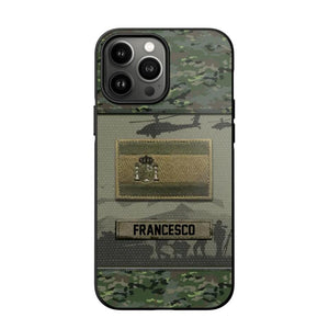 Personalized Spanish Veterans/Soldier Camo Phone Case Printed 22OCT-HQ14