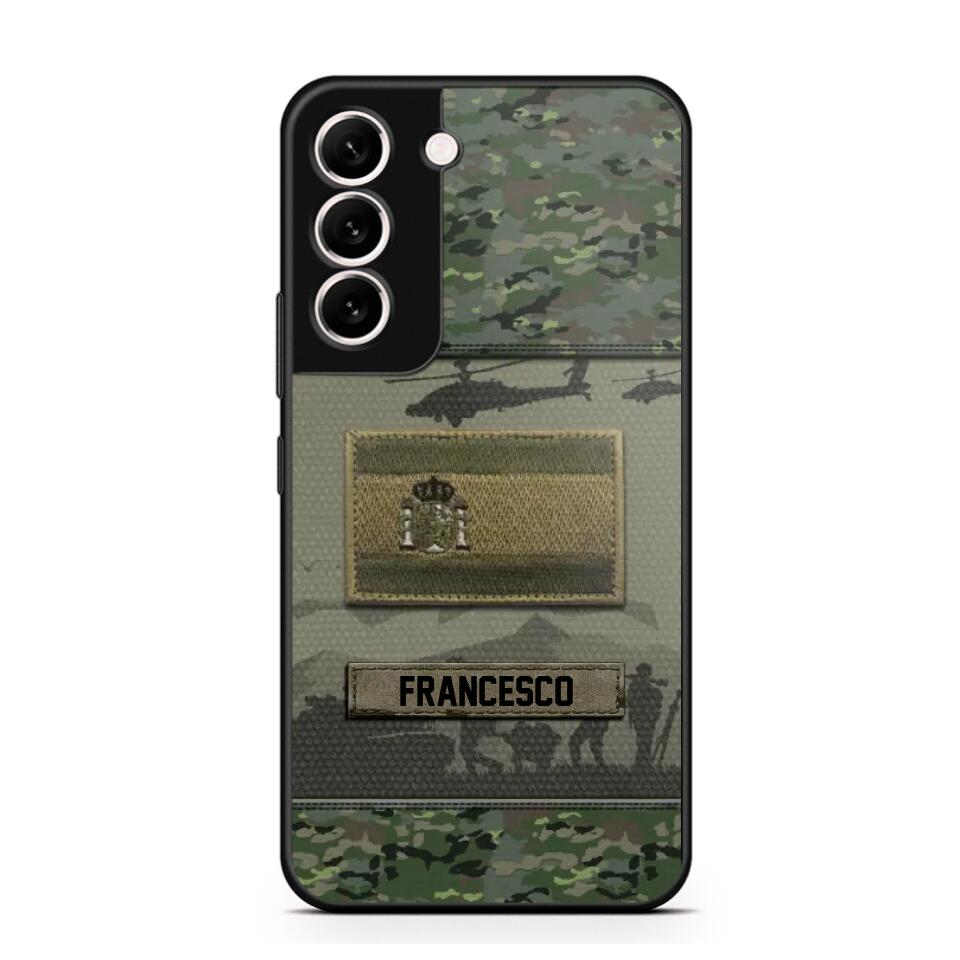 Personalized Spanish Veterans/Soldier Camo Phone Case Printed 22OCT-HQ14