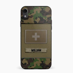 Personalized Swiss Veterans/Soldier Camo Flag Phone Case Printed 22OCT-HY15