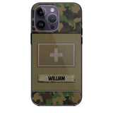 Personalized Swiss Veterans/Soldier Camo Flag Phone Case Printed 22OCT-HY15