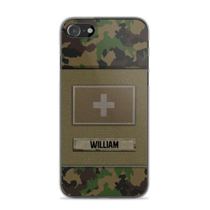 Personalized Swiss Veterans/Soldier Camo Flag Phone Case Printed 22OCT-HY15