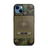 Personalized Swiss Veterans/Soldier Camo Flag Phone Case Printed 22OCT-HY15