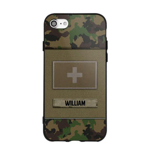 Personalized Swiss Veterans/Soldier Camo Flag Phone Case Printed 22OCT-HY15