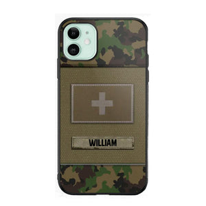 Personalized Swiss Veterans/Soldier Camo Flag Phone Case Printed 22OCT-HY15