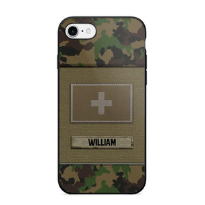 Personalized Swiss Veterans/Soldier Camo Flag Phone Case Printed 22OCT-HY15