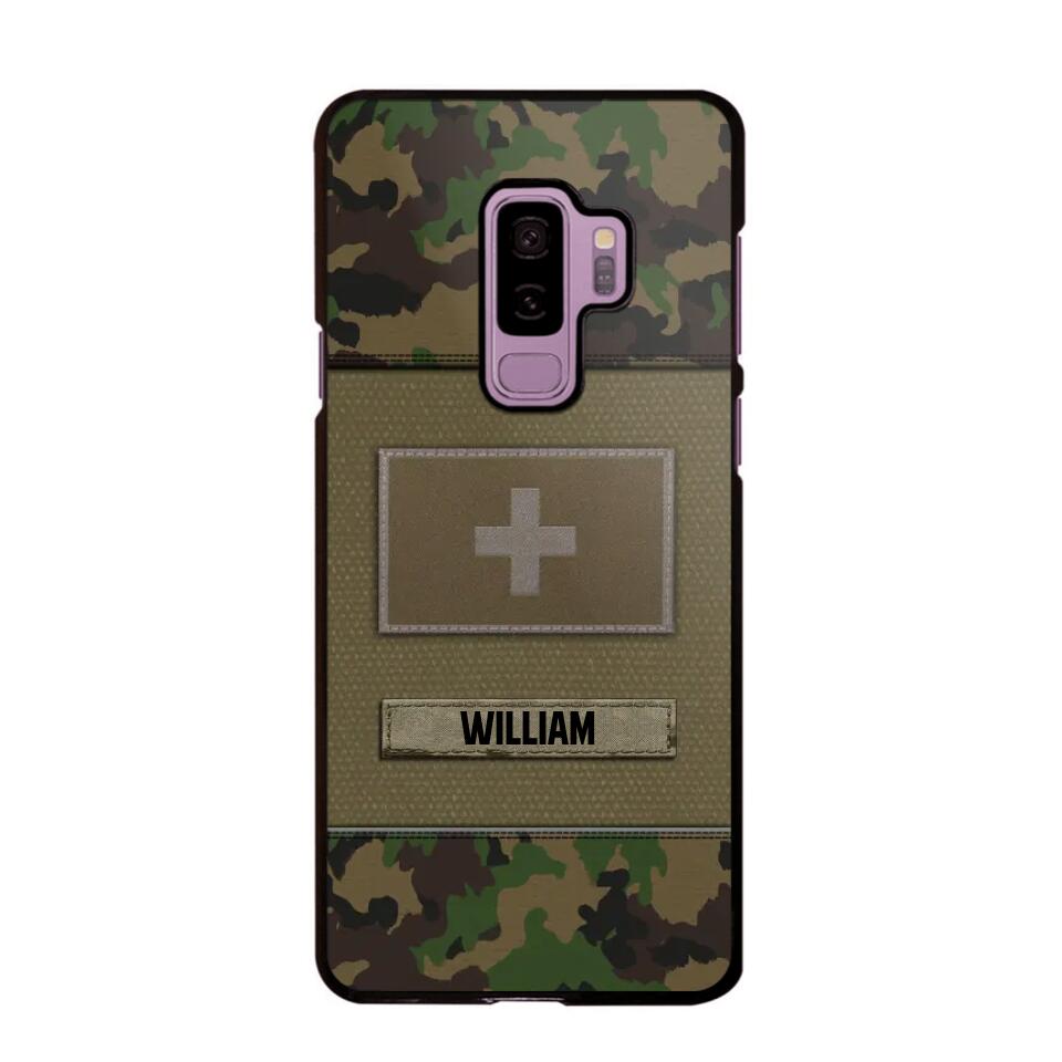 Personalized Swiss Veterans/Soldier Camo Flag Phone Case Printed 22OCT-HY15