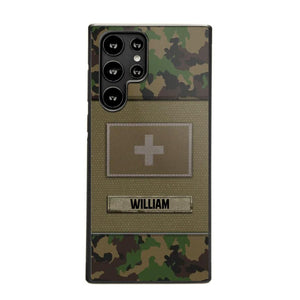 Personalized Swiss Veterans/Soldier Camo Flag Phone Case Printed 22OCT-HY15