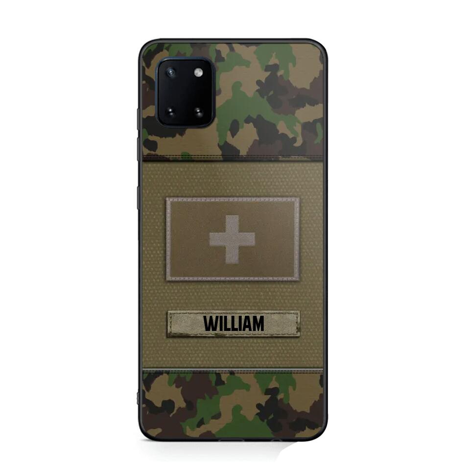 Personalized Swiss Veterans/Soldier Camo Flag Phone Case Printed 22OCT-HY15