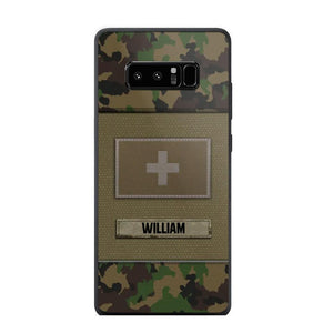 Personalized Swiss Veterans/Soldier Camo Flag Phone Case Printed 22OCT-HY15