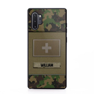 Personalized Swiss Veterans/Soldier Camo Flag Phone Case Printed 22OCT-HY15